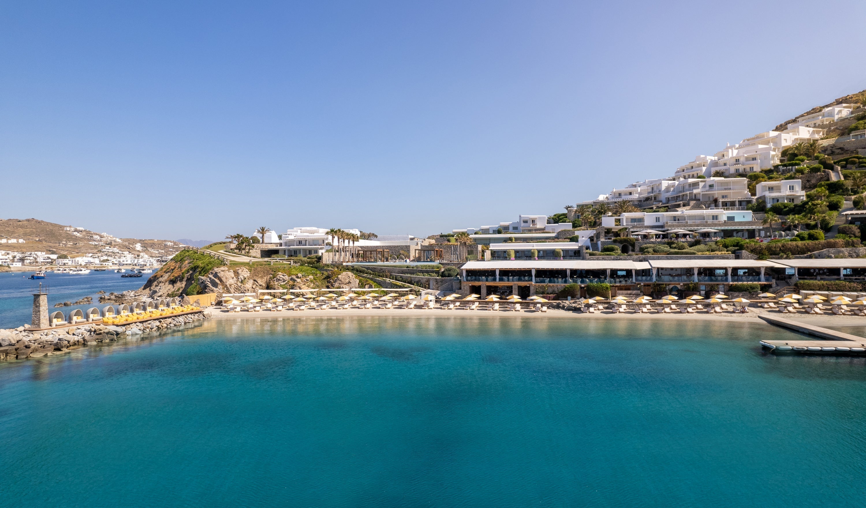 View of Santa Marina resort with blue waters