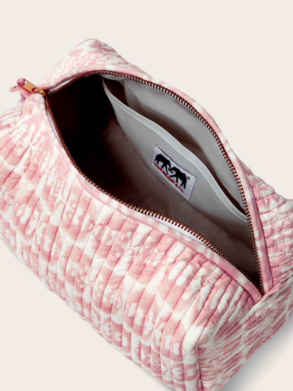 Guana Quilted Wash Bag - Elephants of India