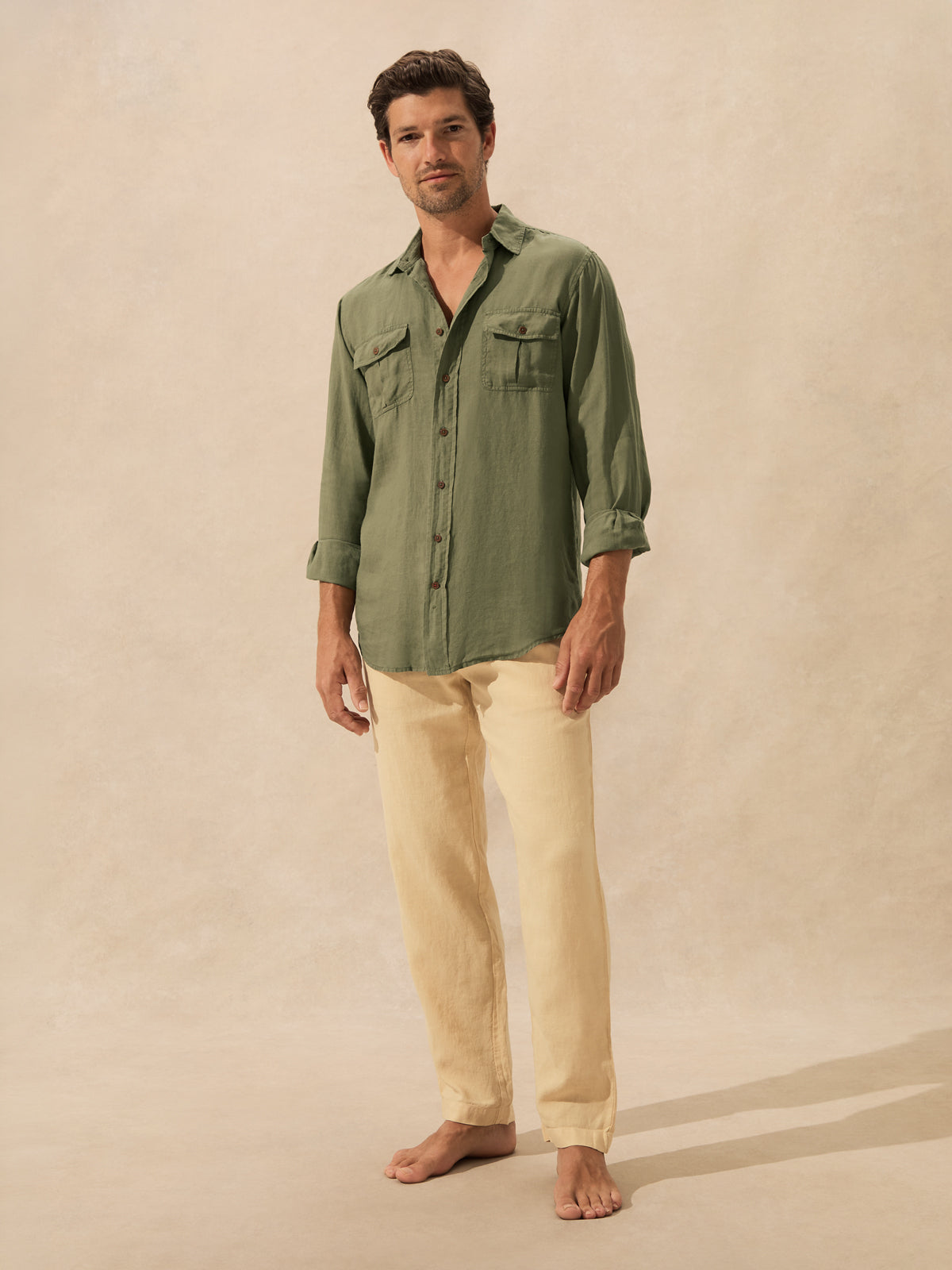 Men's Olive Green Andros Hemp Shirt