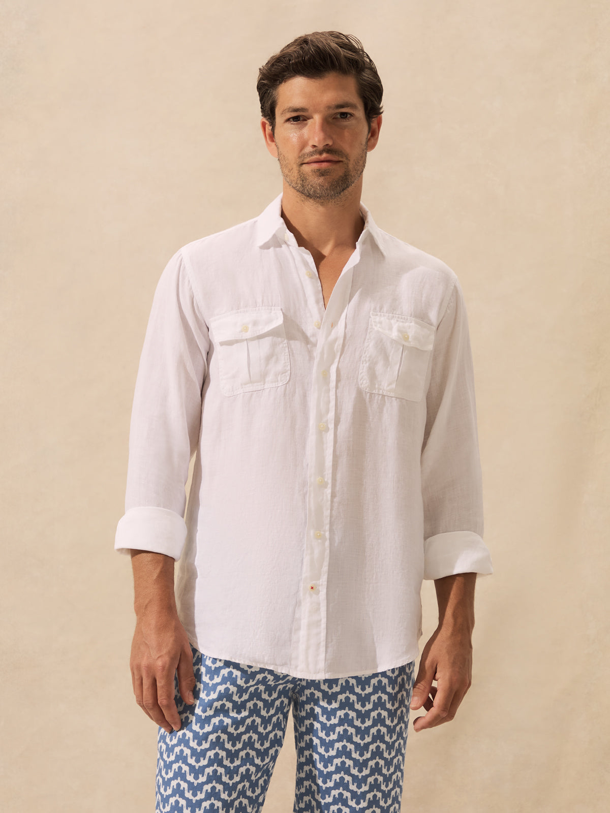 Men's White Andros Hemp Shirt
