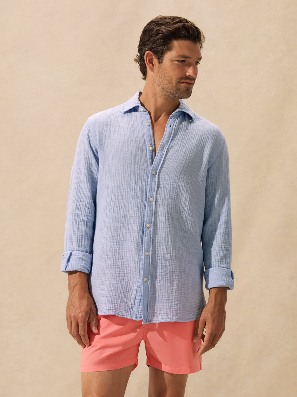 Men's Sky Blue Galliot Cotton Shirt