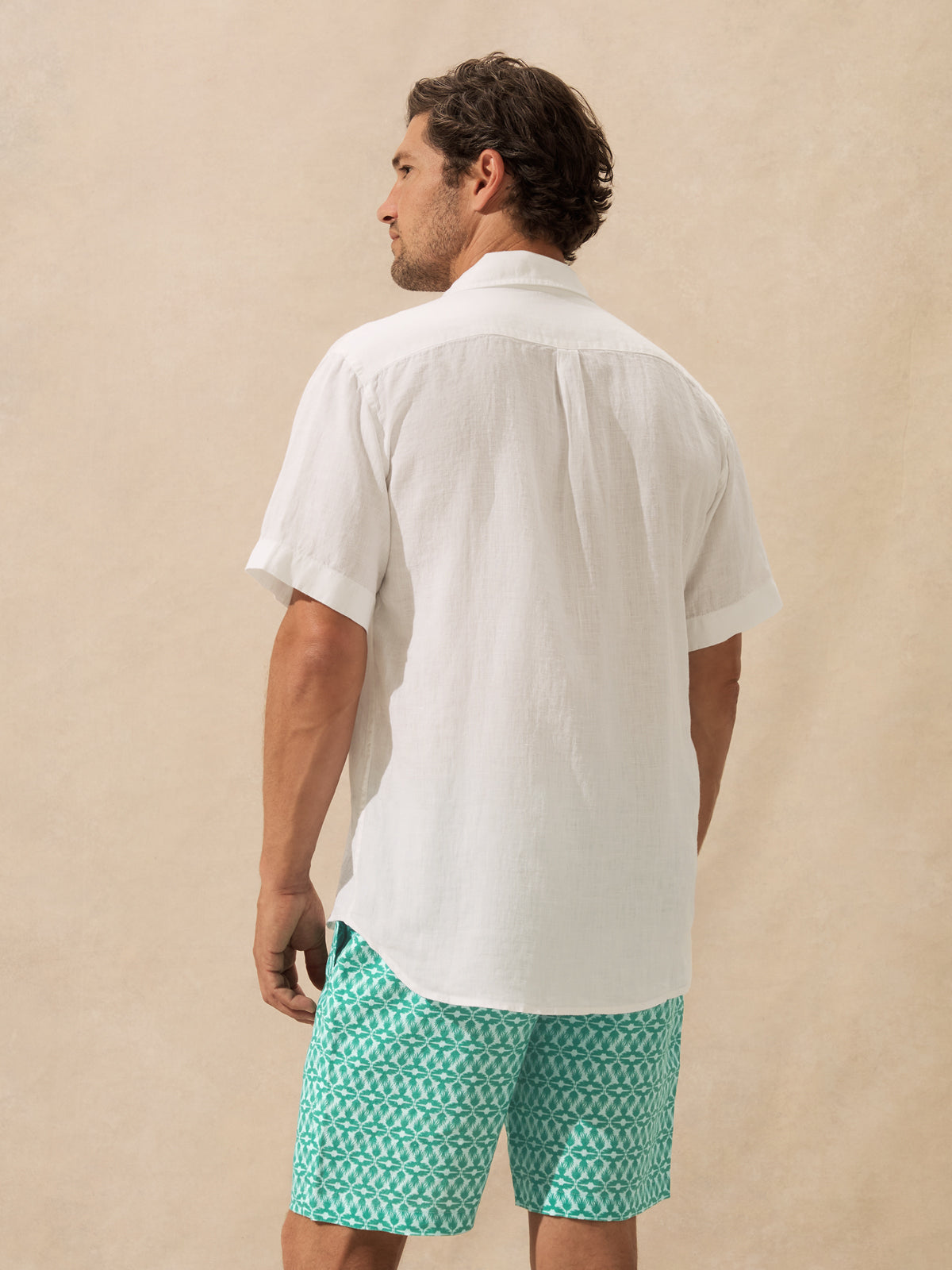 Men's White Manjack Linen Shirt