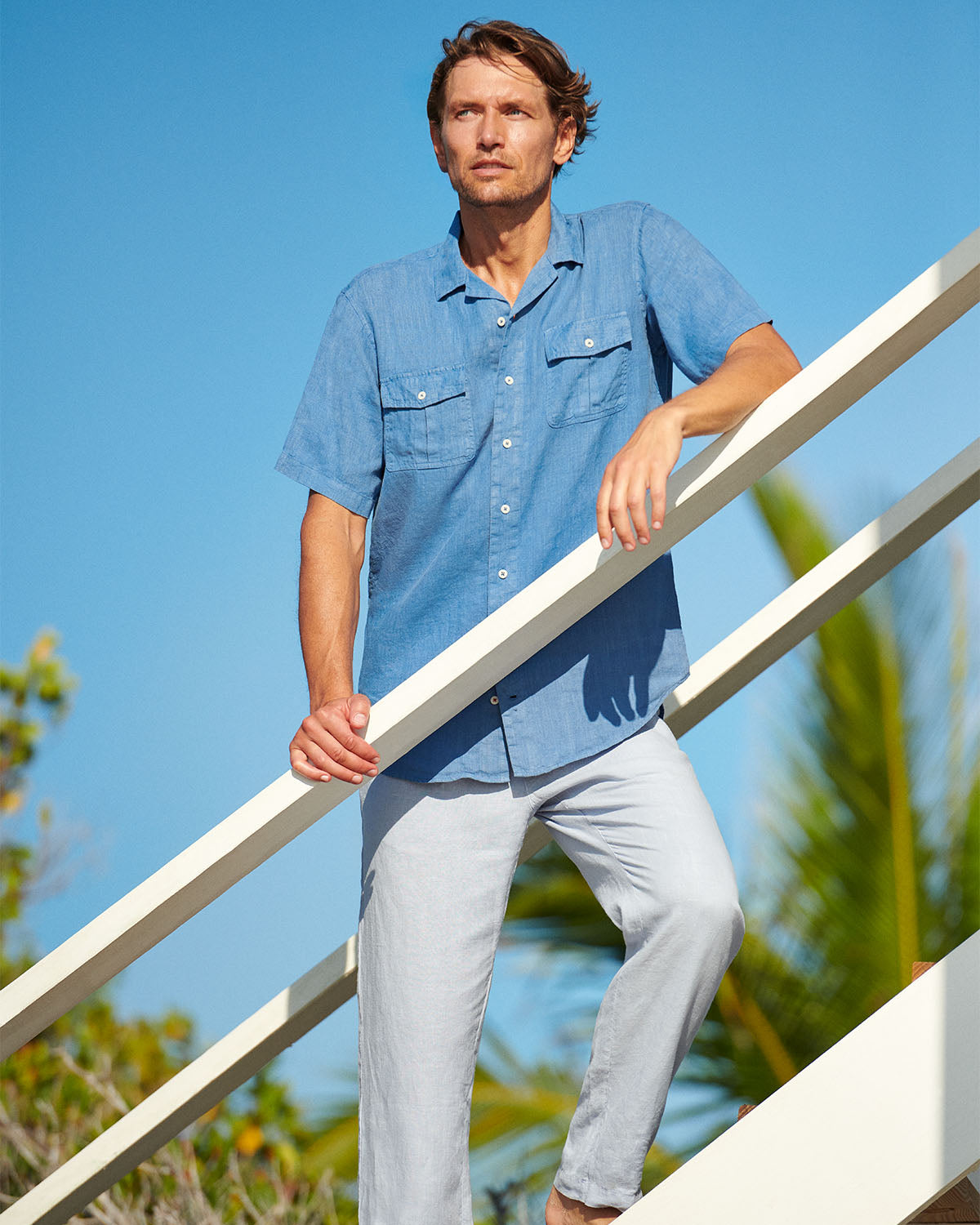 blue linen clothes