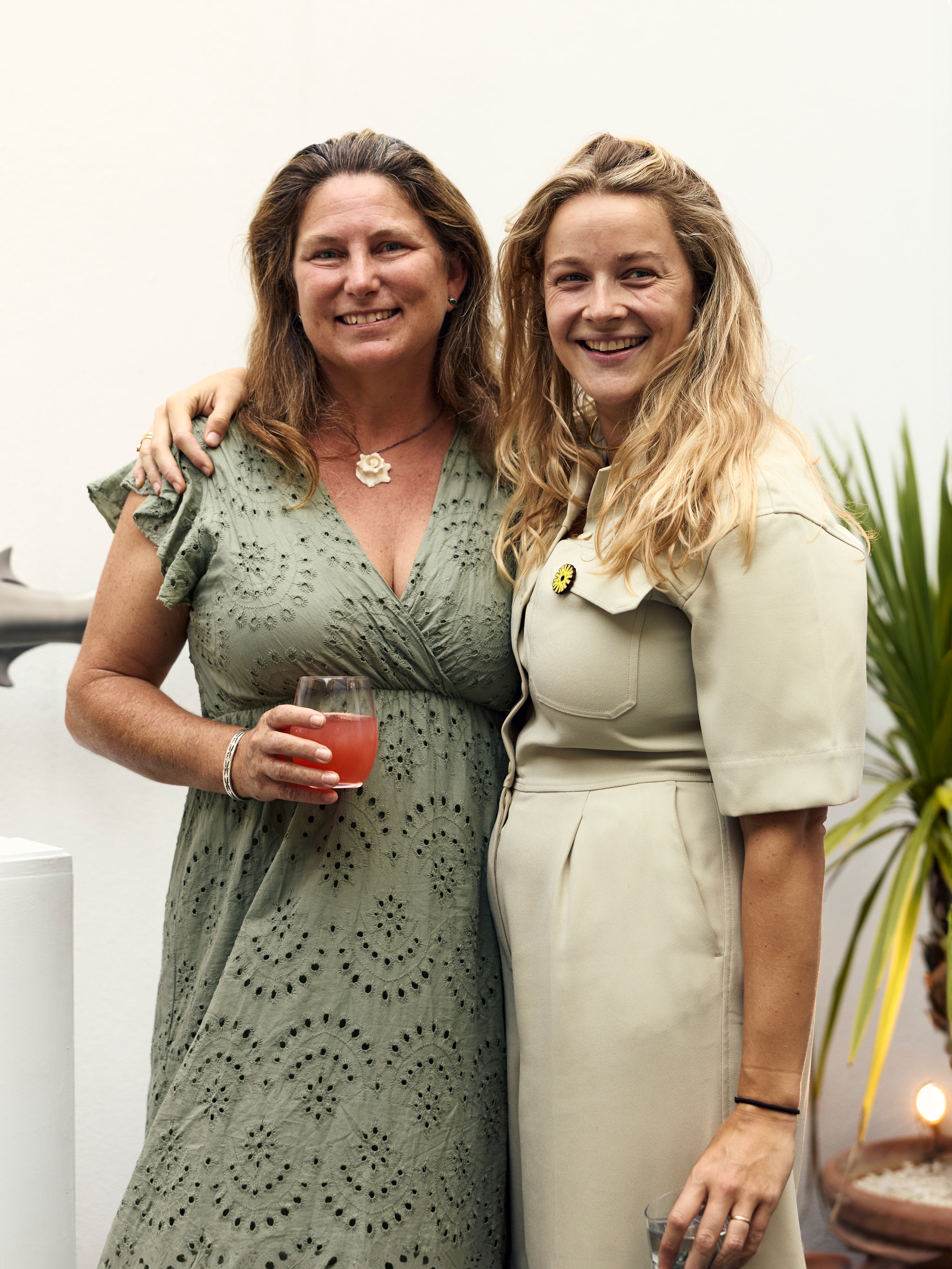 two women laughing and smiling