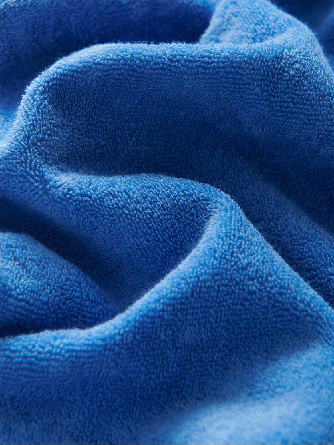Close-up of a blue terry towelling fabric
