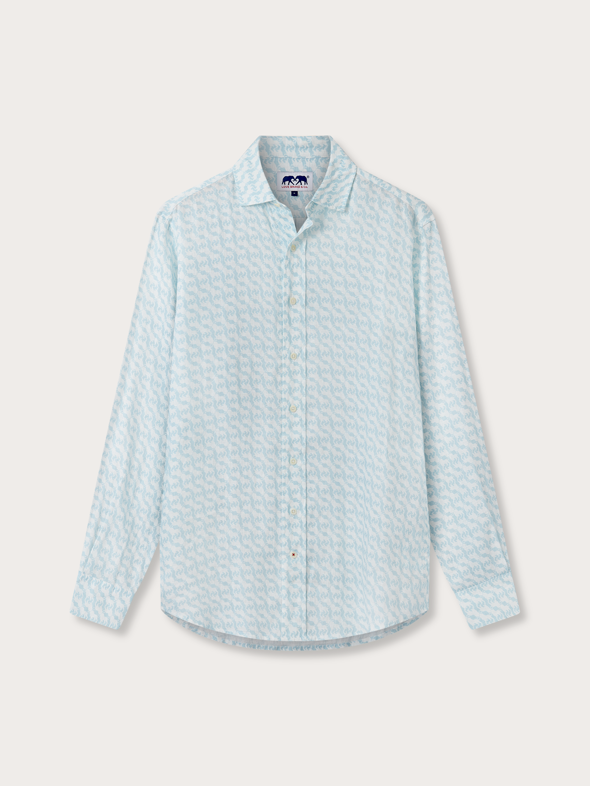 Light blue checkered shirt on a white background